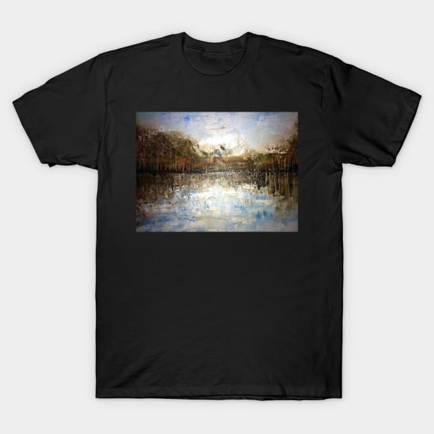 Semi abstract river scape 5 T-Shirt by SunilAngra